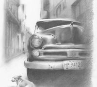 Retrato a lápiz · Coche