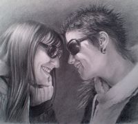 Retrato a lápiz · Pareja