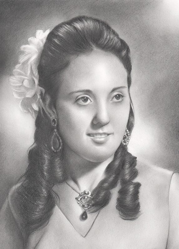 Retrato a lápiz Teresa